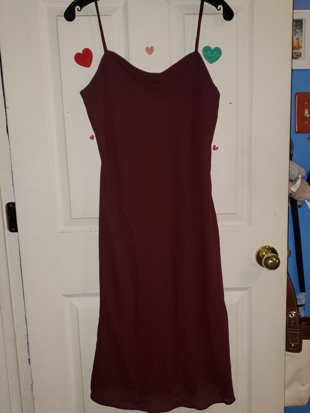 Vintage Alyn Paige Burgundy Wine Slip Dress - Size 11/12
